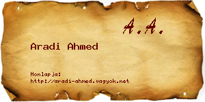 Aradi Ahmed névjegykártya